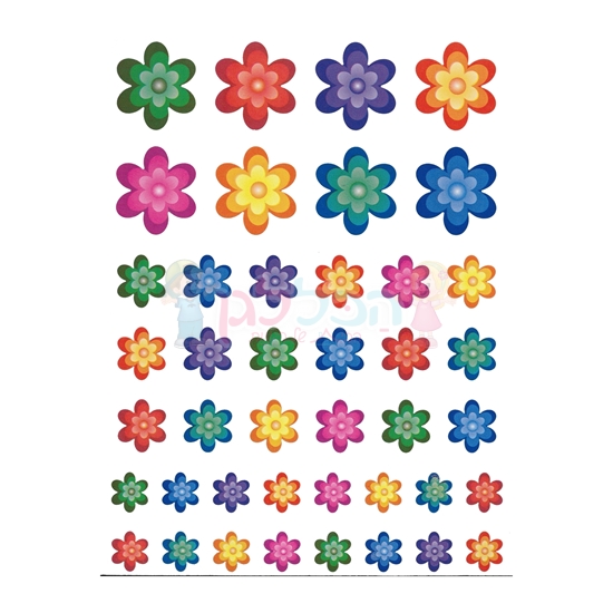 תמונה של מדבקות פרחים צבעוני 10 דפים