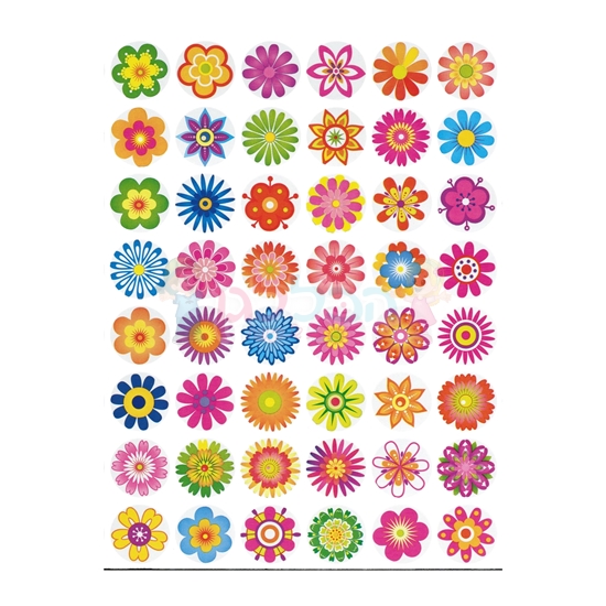 תמונה של מדבקות פרחים צבעוניים 10 דפים