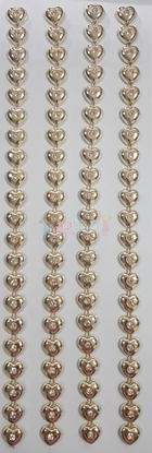 תמונה של מדבקות אבני קריסטל ארוך - לבבות זהב מק"ט GM1122