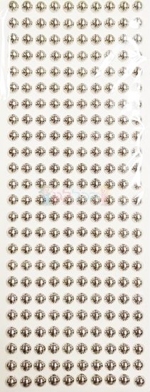 תמונה של מדבקות אבני קריסטל ארוך - עיגולים גדול כסף מק"ט: GM167