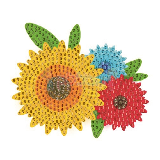 תמונה של יצירת יהלומים פרחים צבעוניים
