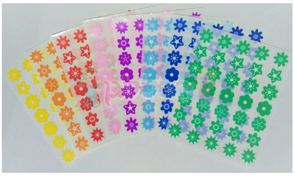 תמונה של מדבקות פרחים צבעוניות 8 צבעים מעורב
