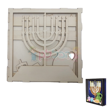 תמונה של תמונת עומק חלון חנוכה לצביעה