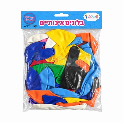 תמונה של בלונים מעורב צבעים 100 יח'